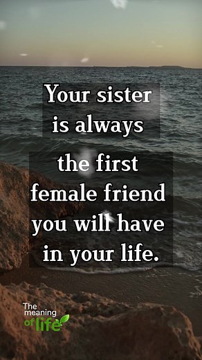 Your sister is always the first female friend you will have in your life. | The meaning of life