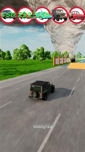 Pixar Cars VS Water Jump Challenge😦 Who Wins? #cars #beamngdrive