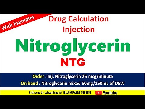 Nitroglycerine infusion drip calculation | Nitroglycerine infusion calculation | Inj. NTG drip.