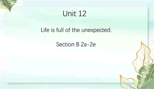 九年级 Unit12 Section B 2a-2e Reading