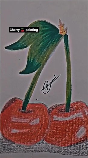 how to draw cherry 🍒 painting full tutorial in video step by step ❤️ #pencilcoloring #art #drawing