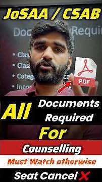 JEE 2026 Counselling All Documents Required🔥 Admission Cancel🚨|JOSAA Counselling Procedure 2026|CSAB