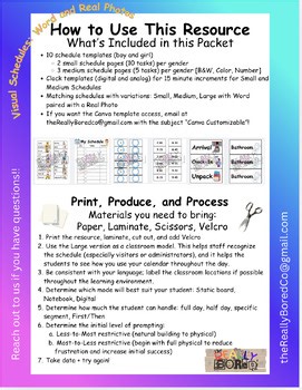 Visual Schedules Word and Photo ***Complete Pack***