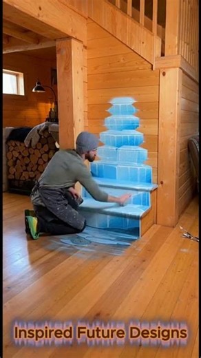 Mind-Blowing 3D Illusions: Transforming Stairs into a Frozen Waterfall!