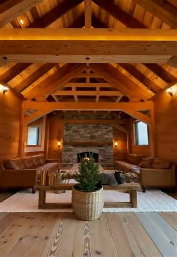 Rustic Retreat Warmth Beneath Timbered Beams