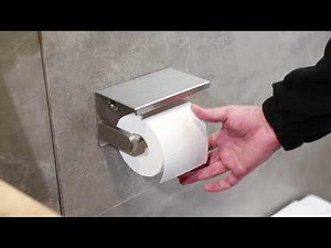 How To Install Toilet Paper Holder With Shelf Brushed Nickel KH019