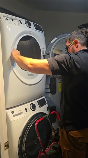 Stackable GE. Yes you can disassemble from the front. #GE #appliancerepair