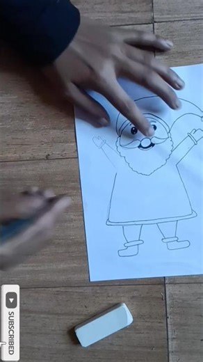 Senta claus drawing / Christmas drawing / Senta claus drawing with number 6 #shorts #short