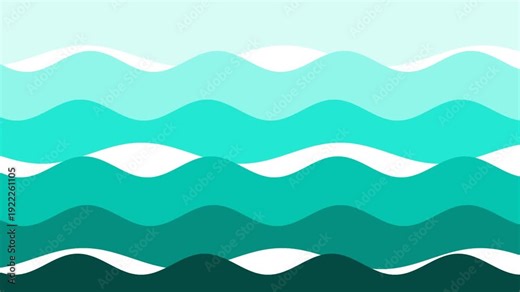 波のイラスト／アニメーション／モーショングラフィックス／デザイン／緑／背景