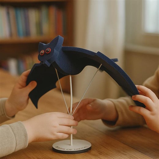 Flapping Wings Bat Toy - Educational Sensory Toy With Wooden Stand - Etsy