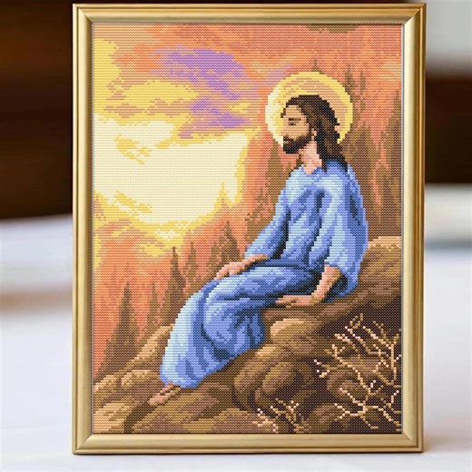 Jesus Christ Cross Stitch Pattern: Christian Embroidery Design (PDF Download) - Etsy