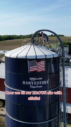 How we fill our silo with alfalfa to feed our dairy cows!!!#silo##harvestore#agriculture#fyp#familyfarms#farmlife#farm#farming#hayseason#cows#harvestoresilo#foryoupage#farmer#hayseason2023#dairyfarmer