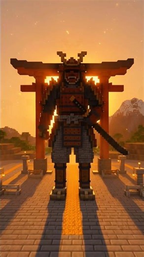 How We Built This Massive Samurai Statue in Minecraft #shortvideo #gaming #shorts