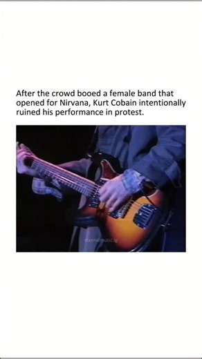 Greatest Music on Instagram: "Kurt Cobain sabotaged Nirvana's own concert in Buenos Aires as a stand against the crowd's hostility ❤️ On October 30, 1992, Nirvana played their first (and only) show in Argentina at Vélez Sarsfield Stadium in Buenos Aires – a massive outdoor venue with around 50,000 fans. They hand-picked the opening act: Calamity Jane, an all-female/queer/trans punk band from Portland (fronted by Gilly Ann Hanner). The crowd was brutally sexist and aggressive, throwing mud, trash