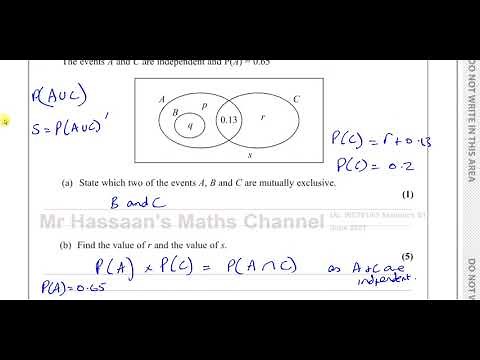 WST01/01 (Edexcel) IAL S1 June 2021 Q2 Probability & Venn Diagrams