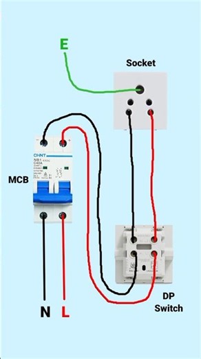 DP Switch Socket Wiring Diagram | MCB to DP Switch Connection #shorts #electrical #electrician