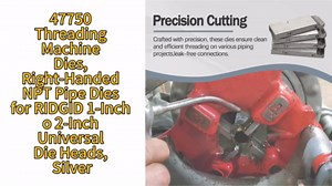 47750 Threading Machine Dies, Right-Handed NPT Pipe Dies for RIDGID 1-Inch to 2-Inch Universal Die Heads, Silver (47750)