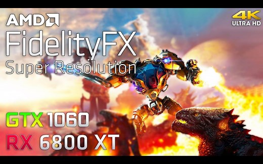 【4K60帧】RX 6800 XT & GTX 1060 | AMD FSR游戏性能测试 | 测试游戏《银河破裂者》| CPU为 i9-10900K