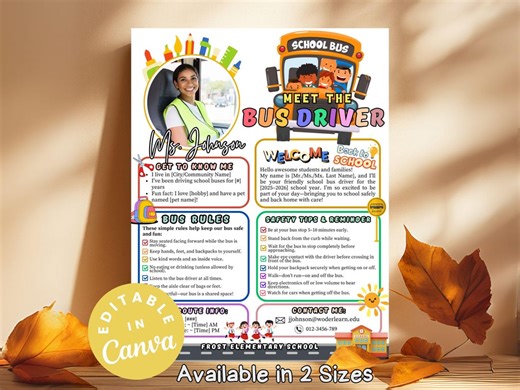 Meet the Bus Driver Flyer School Bus Rules Back to School Letter First Day of School Note Safety Introduction Flyer Students Welcome Letter - Etsy