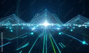 Digital Light Bridge: Illuminated Pathway for Future City Concepts and Sci-Fi Architectural Designs