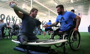 21M views · 26 reactions | Fixing broken spirits: This former NFL player created a specialty gym to train and rehabilitate disabled veterans. A Starbucks original series. | Upworthy | Facebook