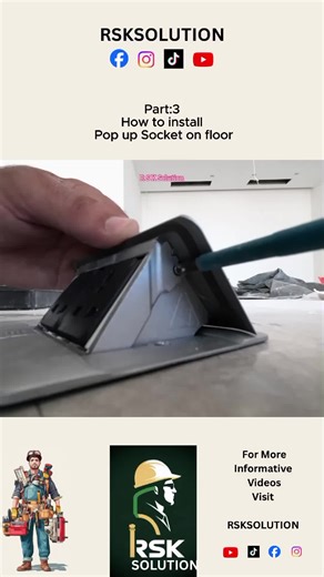 How to Install pop-up socket on floor Part:3 #Rsksolutions #Malta #popup #socket #floor