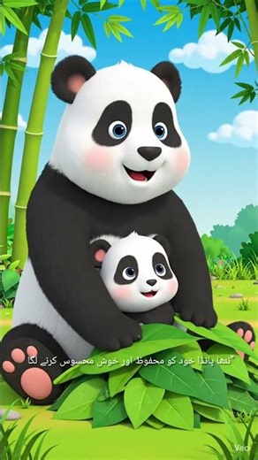 🐼 Caring Panda Saves Baby | Heart Touching Kids Story | Urdu Short #Shorts