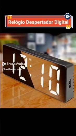 Digital Alarm Clock Desktop 16X2.5X6cm Decorative Alarm Temperature AAA Battery USB Black