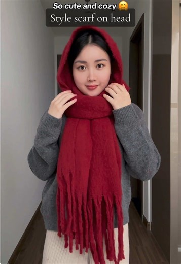 SAVE THIS FOR LATER! Cô bé quàng khăn đỏ 🤭 Scarf head wrap tutorial Style scarf on head How to put scarf on head How to wear a scarf on head How to tie scarf Scarf hood tutorial Scarf hacks How to put on a scarf How to wear a scarf How to wrap a scarf Scarf styling Scarf style for girls Burgundy scarf Cherry red scarf #scarftutorial #scarfstyling #scarf #scarfstyles #stylingideas #winterscarf #styletips #fashiontrends #girlfashion #mstylediaries #creatorsearchinsights