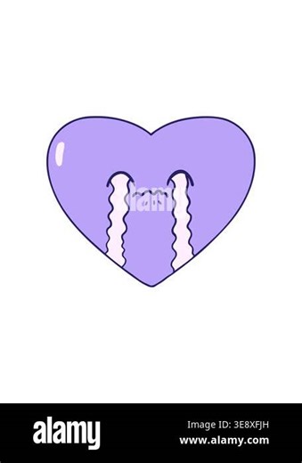 splitting effect animation of cartoon love sick heart