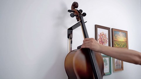 Cello Hanger Wall Mount with Bow Holder,Electric Cello Hook,Cello Stand Full Size.Metal is one, Stable and Strong.