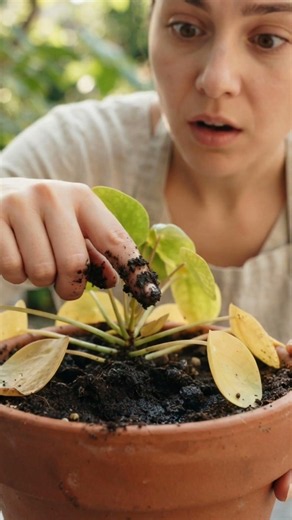 Yellow leaves? Don't water it before doing this! 🌿😱