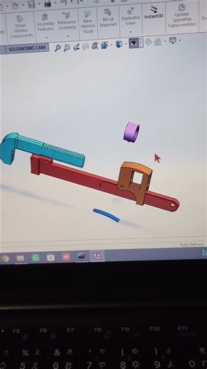Pipe Wrench Animation in SolidWorks 🔧⚙️ #SolidWorks#PipeWrench#MechanicalDesign#CADDesign#3DModeling