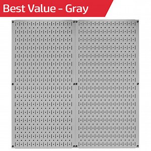 Gray Metal Pegboard Pack - Two 32in x 16in Pegboard Tool Boards