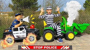 28K views · 459 reactions | Artem and Dima Pretend Play Police Kid Thief stole Tractor from Policeman | OneDay Alex | Facebook