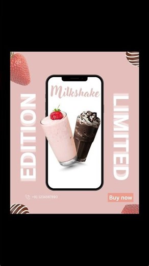 Milkshake Poster Design 🍓🤎