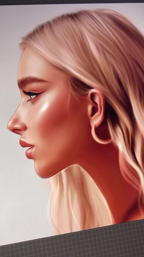 Digital Drawing Process: Creating a Woman's Profile Portrait