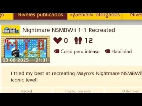 Mayro's Nightmare NSMBWii 1-1 recreated in SMM2