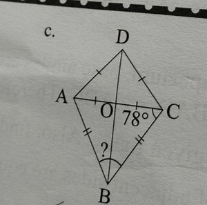 In the kite ABCD, O is the intersection of the diagonals. Given... | Filo