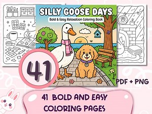 41 Silly Goose Coloring Pages PDF PNG – Bold and Easy Relaxation Book for Kids & Adults - Etsy Australia