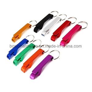 [Hot Item] Metal Aluminum Bottle Opener Keychain with Split Ring