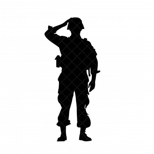 Saluting Soldier Silhouette SVG   PNG Set – American Military Veteran Clipart (digital Download) - Etsy