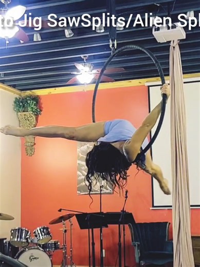 Aerial Lyra Pancake into Jig Saw Splits aka Alien Splits in the Bar