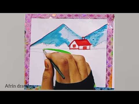 How to draw a village easy drawing step by step