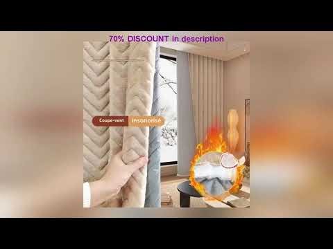 #Soundproof Blackout Curtain for Living Room Windproof Window Curtains Warm Winterization Cold Weat
