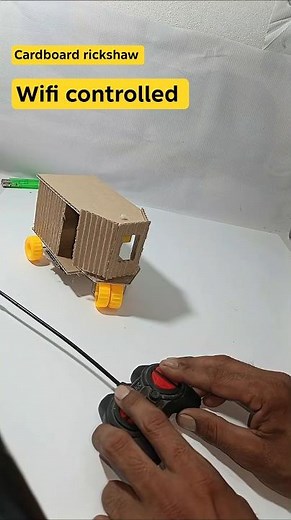 I Built a Working RC Rickshaw out of Cardboard! and dc motor gear box #automobile #cardboard #diy