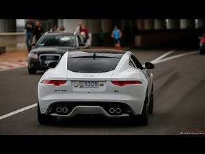Jaguar F-Type V8 R Coupe - Burnout, Accelerations & LOUD Popping Sound !