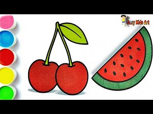 🍉🍒 How to Draw Fruits So Easy | Cute Fruit Drawing for Kids