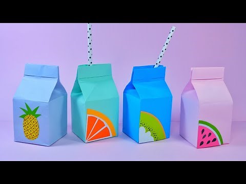 origami paper juice box | diy cute box