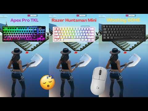 Wooting 60HE vs. Apex Pro TKL vs. Razer Huntsman mini - Which Is Best for Fortnite? (1v1 Test)